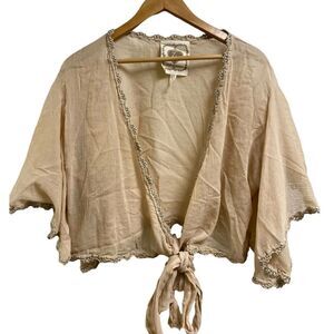 Philanthropy Z&L‎ Women's Top Beige Cream Size Large